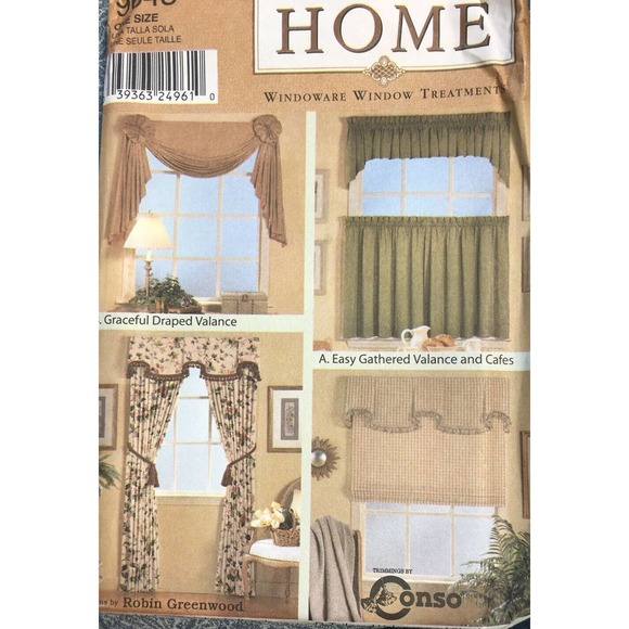 Simplicity Home Window Ware Window Treatment Valance Cafes - Picture 1 of 8